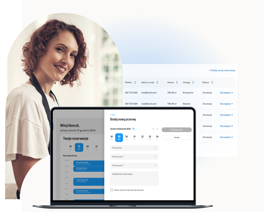 Ekran rezerwacji w Autopay Calendar z kalendarzem terminów i potwierdzeniem płatności
